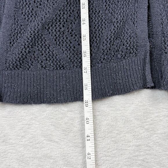 Free People Cutie Booty Crochet Cardigan Sweater M Blue Boho Y2K Elena Gilbert - Picture 9 of 12